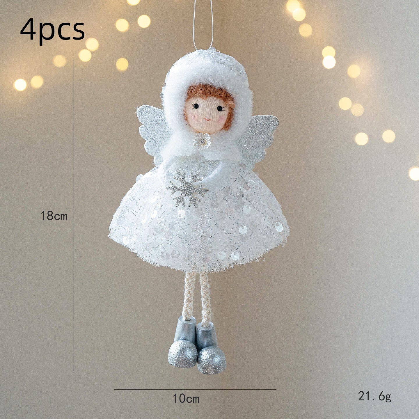 Christmas Angel Girl Pendant – Big Eyes Winter Mesh Charm Decoration