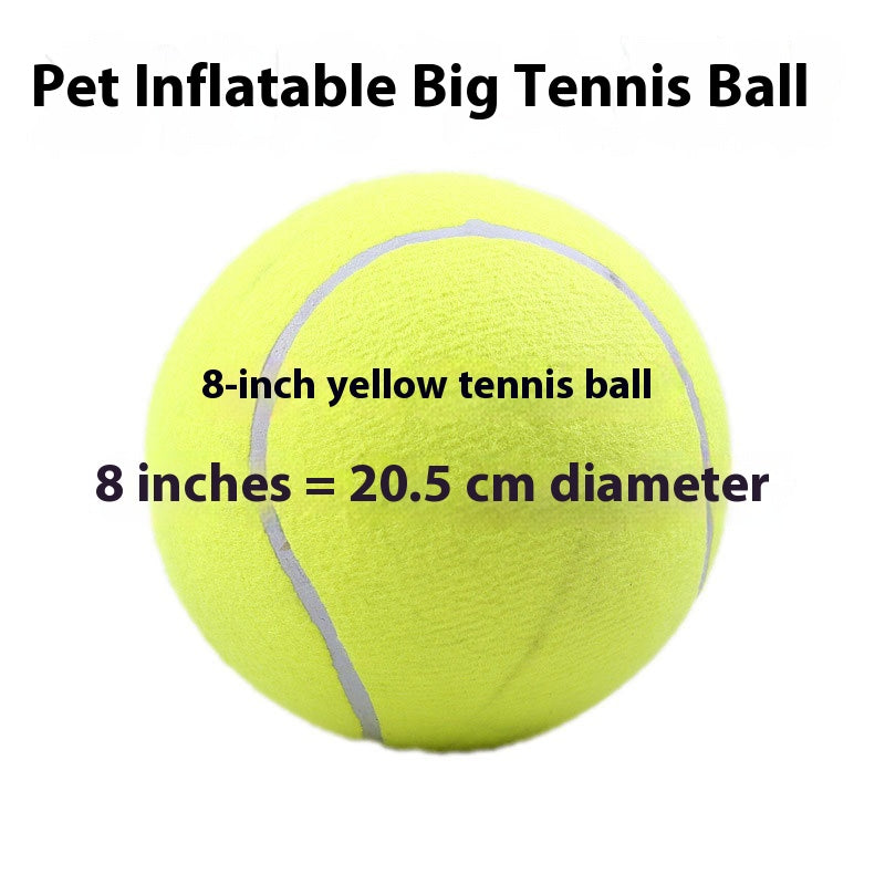 Inflatable Tennis Pet Toy – Elastic Rubber Training Ball for Corgis & Golden Retrievers