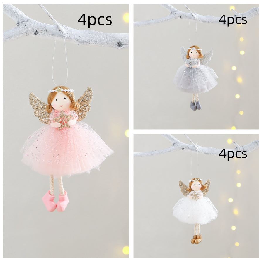 Christmas Angel Girl Pendant – Big Eyes Winter Mesh Charm Decoration