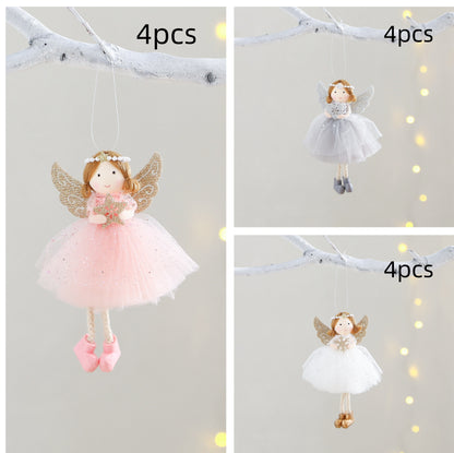 Christmas Angel Girl Pendant – Big Eyes Winter Mesh Charm Decoration
