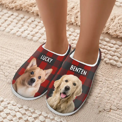 Personalized Cotton Slippers – Custom Pattern Cozy Indoor House Slippers