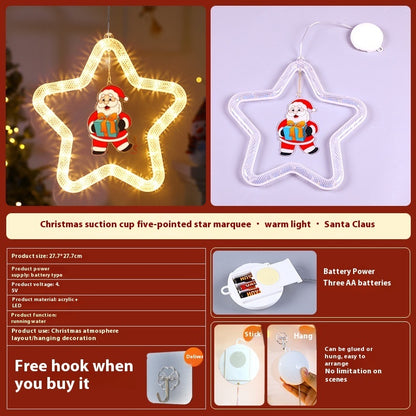LED Christmas Star Pendant Decoration – Holiday Window & Door Ornament with Lights for Festive Atmosphere