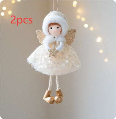 Christmas Angel Girl Pendant – Big Eyes Winter Mesh Charm Decoration
