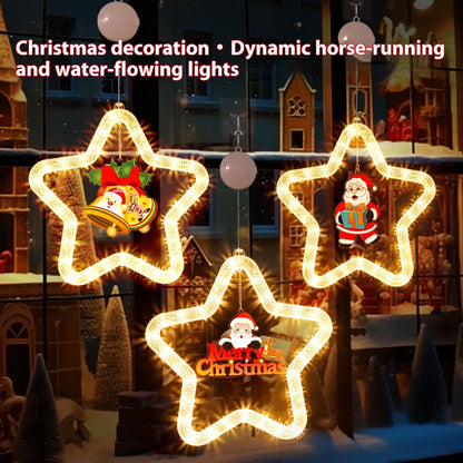 LED Christmas Star Pendant Decoration – Holiday Window & Door Ornament with Lights for Festive Atmosphere