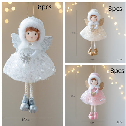 Christmas Angel Girl Pendant – Big Eyes Winter Mesh Charm Decoration