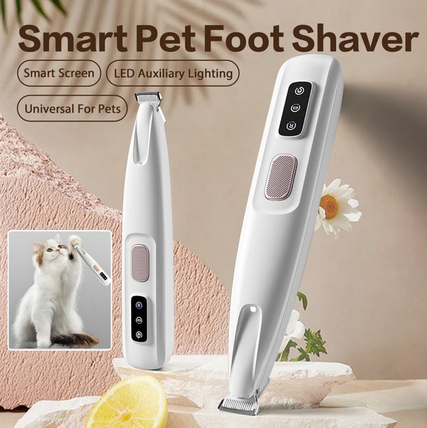 2025 Pet Paw Hair Trimmer – Rechargeable Quiet Waterproof Grooming Clippers with LED for Home Use