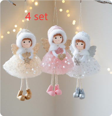 Christmas Angel Girl Pendant – Big Eyes Winter Mesh Charm Decoration
