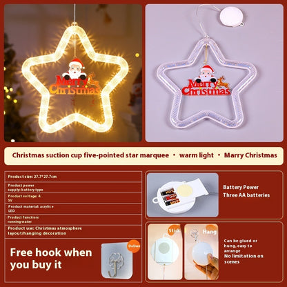 LED Christmas Star Pendant Decoration – Holiday Window & Door Ornament with Lights for Festive Atmosphere