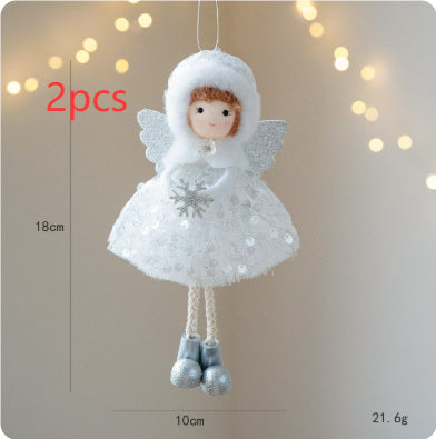 Christmas Angel Girl Pendant – Big Eyes Winter Mesh Charm Decoration