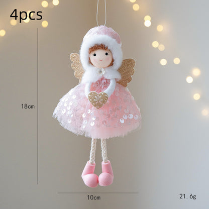 Christmas Angel Girl Pendant – Big Eyes Winter Mesh Charm Decoration