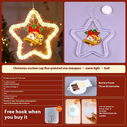 LED Christmas Star Pendant Decoration – Holiday Window & Door Ornament with Lights for Festive Atmosphere