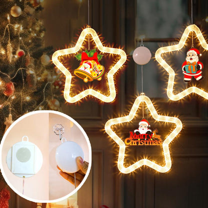 LED Christmas Star Pendant Decoration – Holiday Window & Door Ornament with Lights for Festive Atmosphere