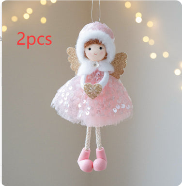 Christmas Angel Girl Pendant – Big Eyes Winter Mesh Charm Decoration