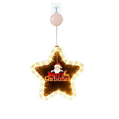 LED Christmas Star Pendant Decoration – Holiday Window & Door Ornament with Lights for Festive Atmosphere