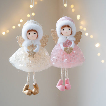 Christmas Angel Girl Pendant – Big Eyes Winter Mesh Charm Decoration