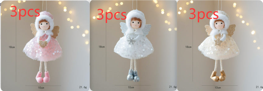 Christmas Angel Girl Pendant – Big Eyes Winter Mesh Charm Decoration