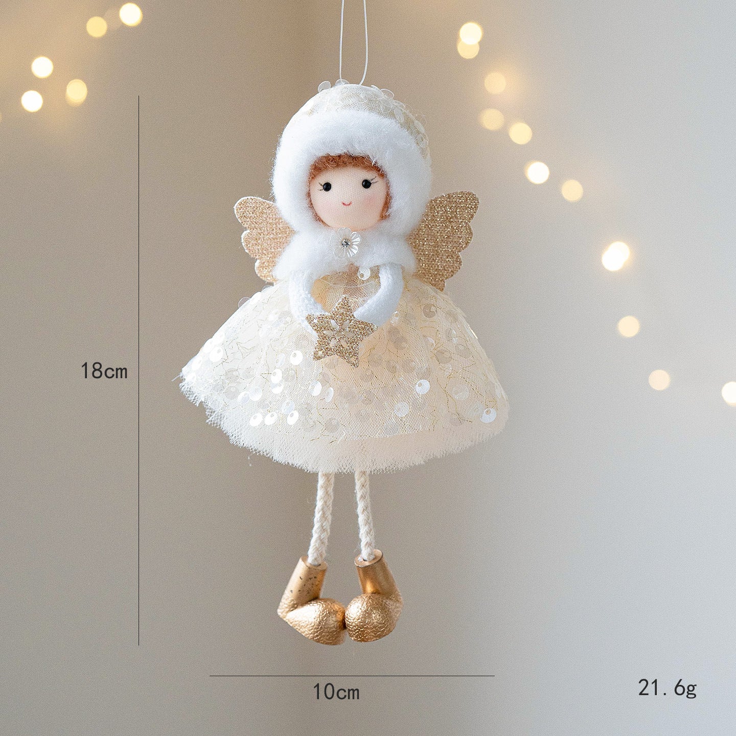 Christmas Angel Girl Pendant – Big Eyes Winter Mesh Charm Decoration