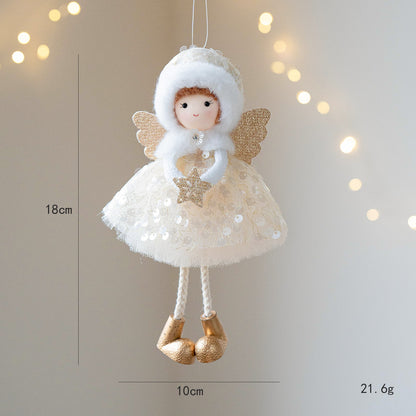 Christmas Angel Girl Pendant – Big Eyes Winter Mesh Charm Decoration