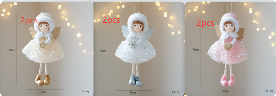 Christmas Angel Girl Pendant – Big Eyes Winter Mesh Charm Decoration