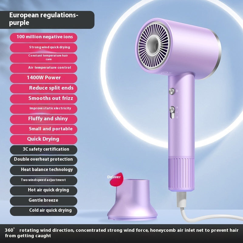 High-Concentration Anion Hair Dryer with Constant Temperature for Damage-Free Hair Care