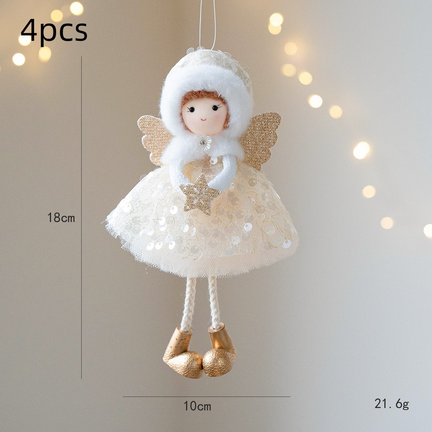 Christmas Angel Girl Pendant – Big Eyes Winter Mesh Charm Decoration