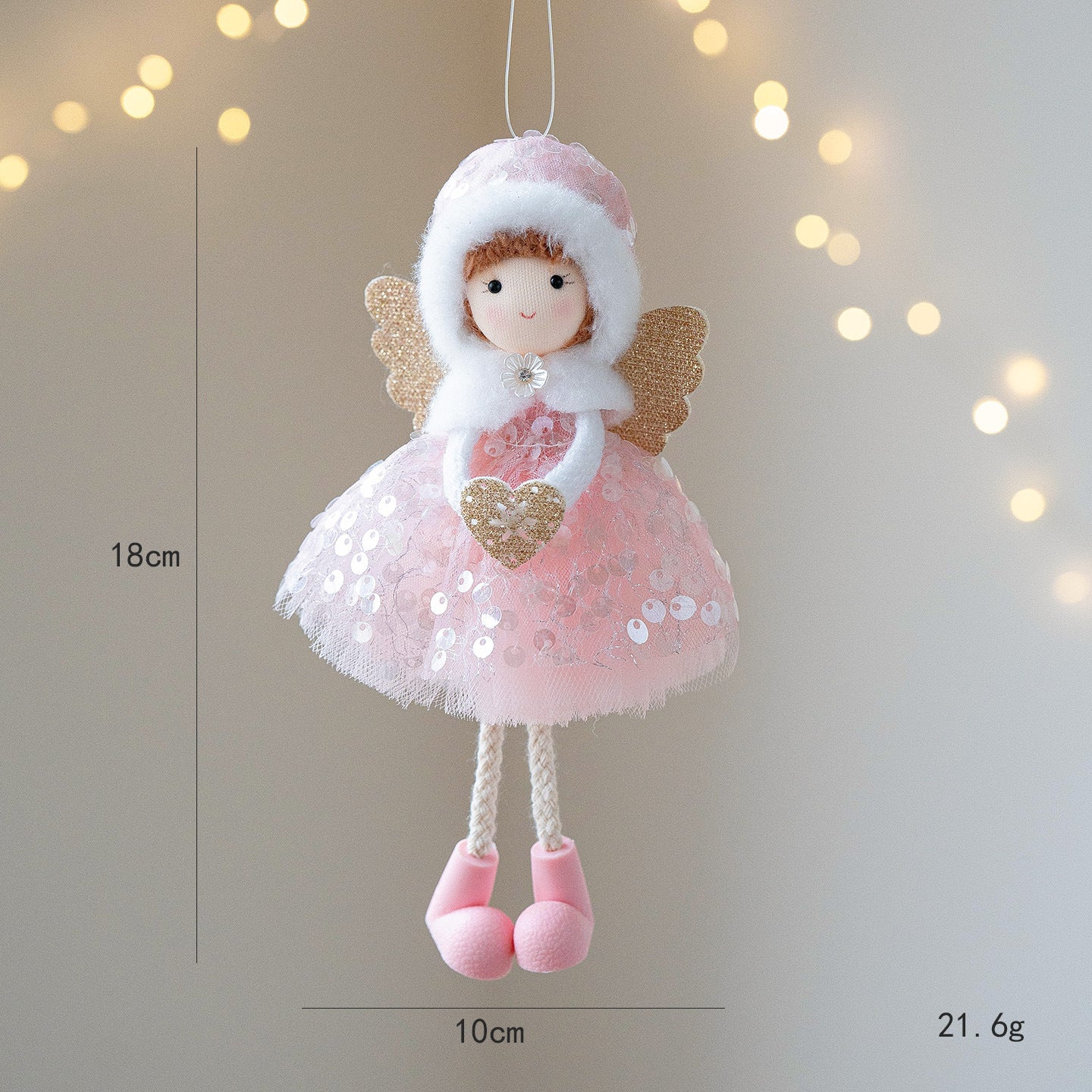 Christmas Angel Girl Pendant – Big Eyes Winter Mesh Charm Decoration