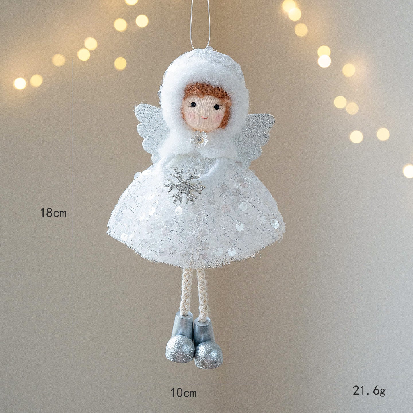 Christmas Angel Girl Pendant – Big Eyes Winter Mesh Charm Decoration