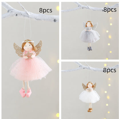 Christmas Angel Girl Pendant – Big Eyes Winter Mesh Charm Decoration