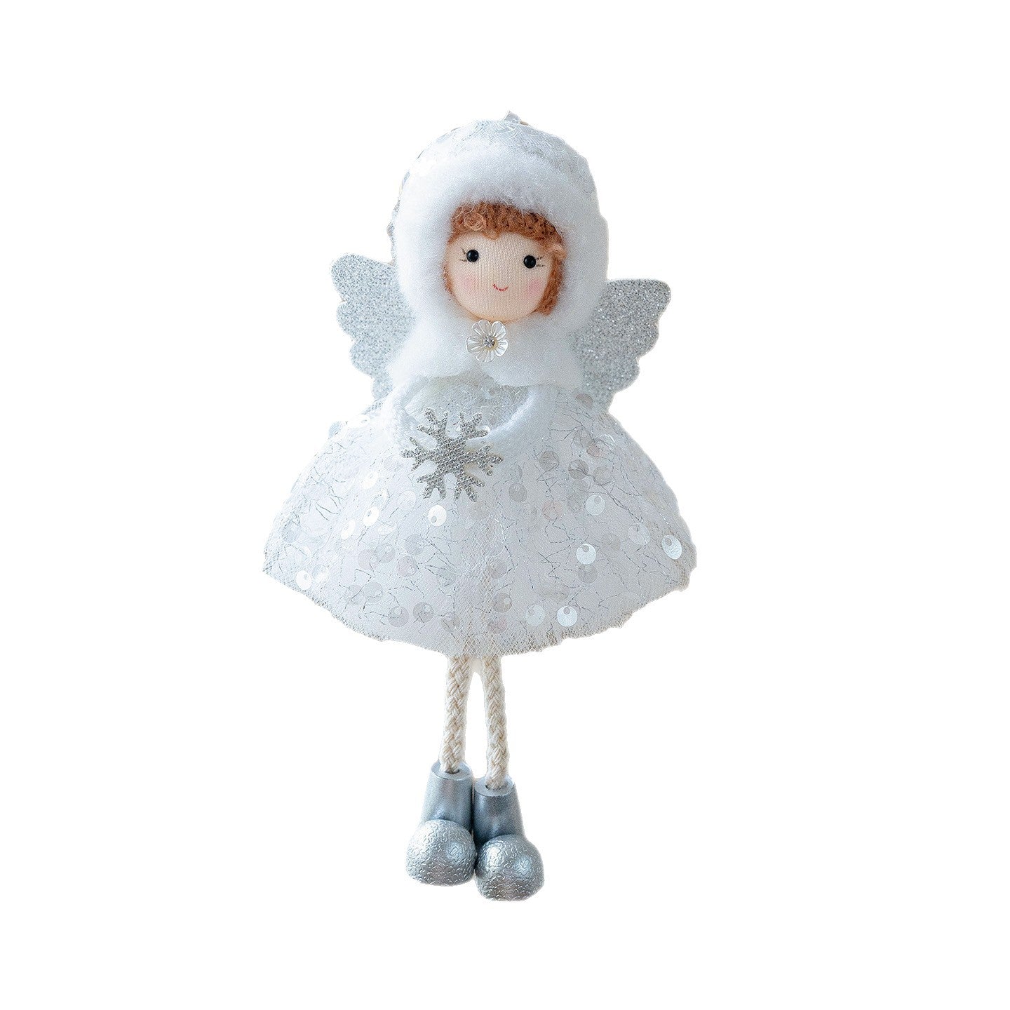 Christmas Angel Girl Pendant – Big Eyes Winter Mesh Charm Decoration